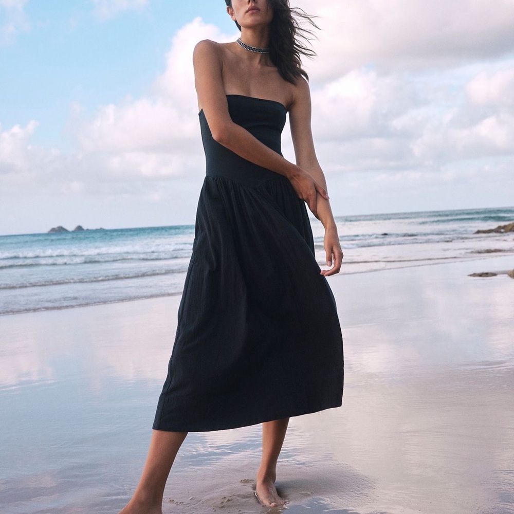 Free People Onda Drop Waist Tude Midi Dress